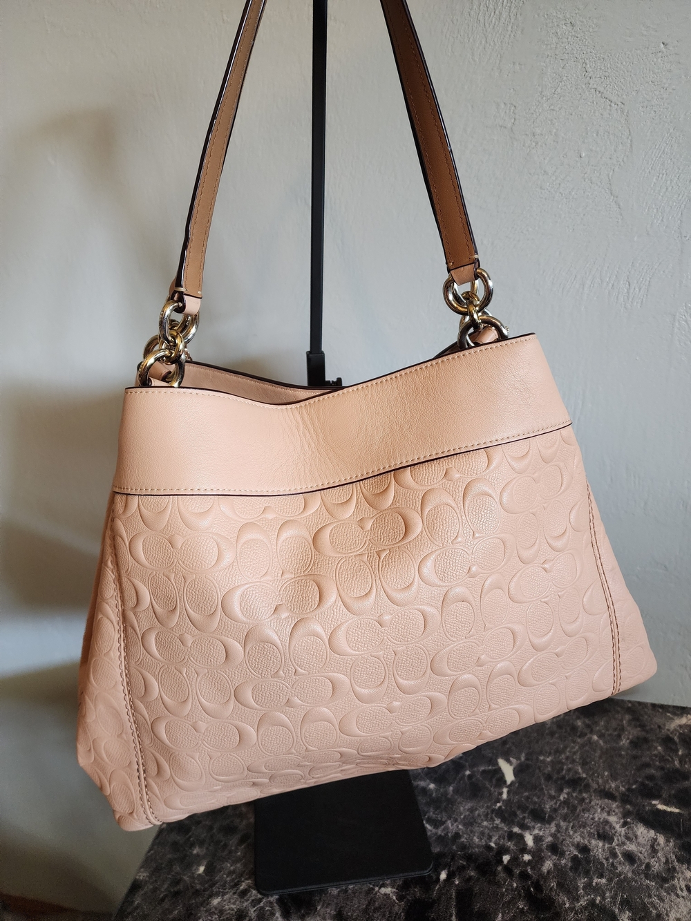 Coach Lexy Shoulder Bag In Nude Pink With Puffed Monogram - Picture 5 of 15
